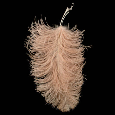 ostrich feather tickler w hook pink